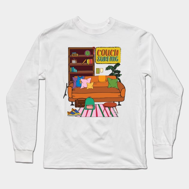 Couchsurfing Long Sleeve T-Shirt by Brains